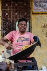 Street food cook in Old Delhi, India