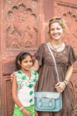 Anna with an Indian girl, Red Fort, Delhi, India