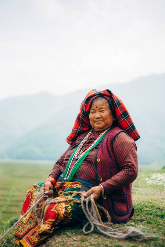 A Nepalese woman in traditional clothes, Pokhara valley, Nepal