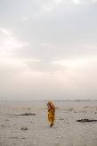 Man and the sand, Varanasi, India
