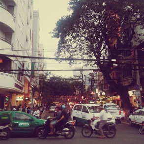 Pham Ngu Lao street - the heart of the backpackers scene in Saigon, Vietnam