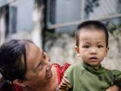 Mother and son in Vietnam