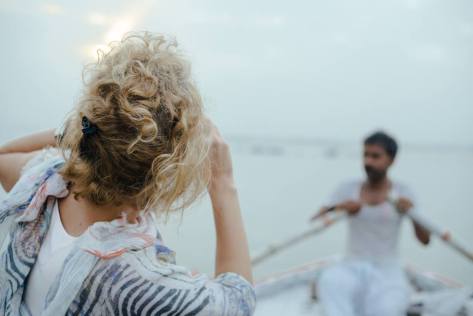 Boat ride at sunrise in Varanasi, travel to India