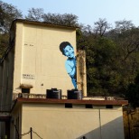 Wall art in Rishikesh, India