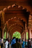 The row of archs in Red Fort, Old Delhi, India