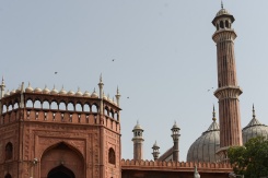 Jama Masjid towering over Old Delhi, India
