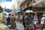 Anna strolling through Old Delhi, India