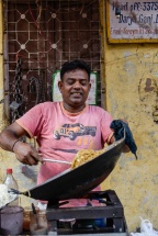 Food street cook in Old Delhi, India