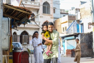 Indian brother and sister in Old Delhi, India