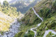 The road to waterfalls in Bagsu, Dharamsala, India