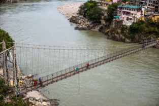 Rishikesh landmark - Lakshman Jhula bridge, India