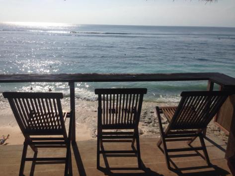 View from Swamis cafe at Bingin beach, travel to Bali